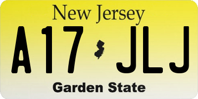 NJ license plate A17JLJ