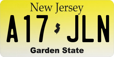 NJ license plate A17JLN