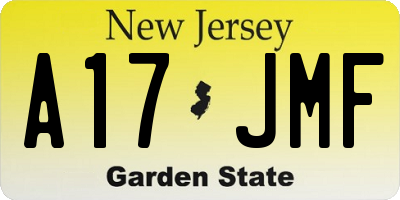 NJ license plate A17JMF