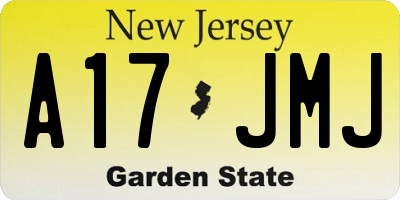 NJ license plate A17JMJ