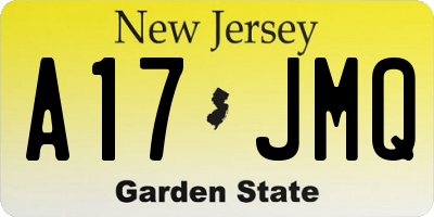 NJ license plate A17JMQ