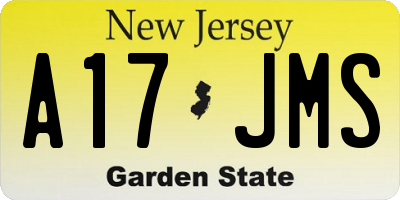 NJ license plate A17JMS