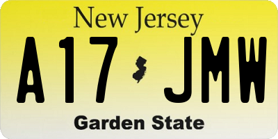 NJ license plate A17JMW
