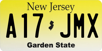 NJ license plate A17JMX