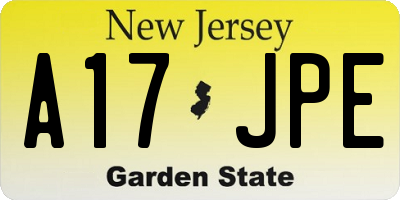 NJ license plate A17JPE
