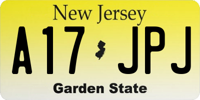 NJ license plate A17JPJ