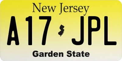 NJ license plate A17JPL