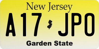 NJ license plate A17JPO