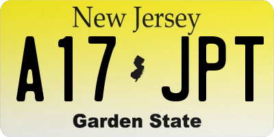 NJ license plate A17JPT