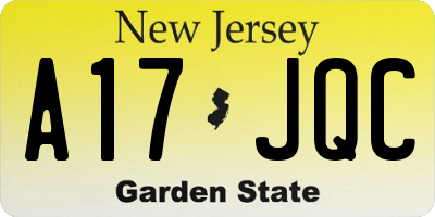 NJ license plate A17JQC