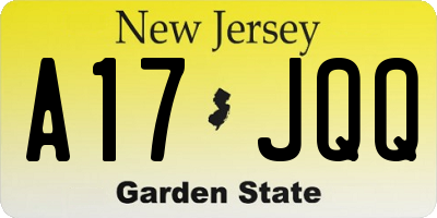 NJ license plate A17JQQ