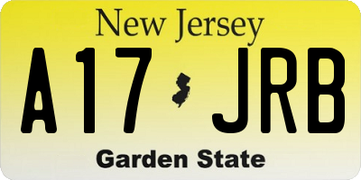 NJ license plate A17JRB