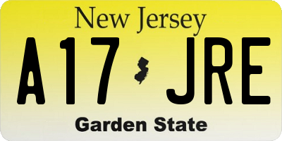 NJ license plate A17JRE