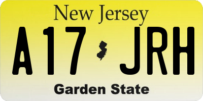 NJ license plate A17JRH