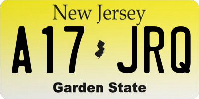 NJ license plate A17JRQ