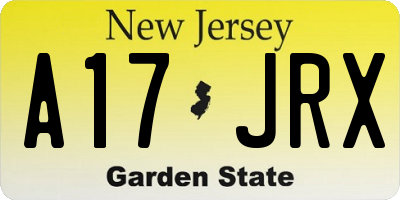NJ license plate A17JRX