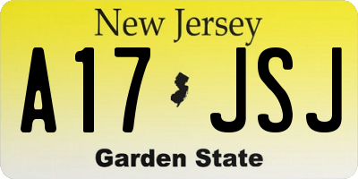 NJ license plate A17JSJ