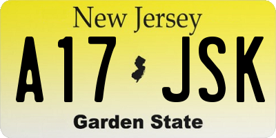 NJ license plate A17JSK