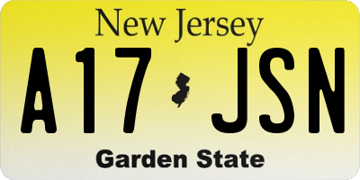 NJ license plate A17JSN
