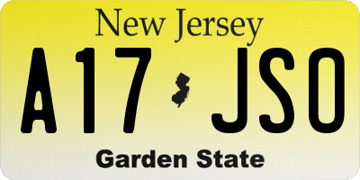 NJ license plate A17JSO