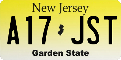 NJ license plate A17JST