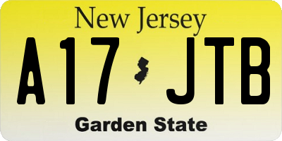 NJ license plate A17JTB