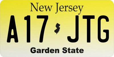NJ license plate A17JTG