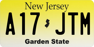 NJ license plate A17JTM