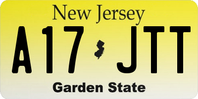 NJ license plate A17JTT