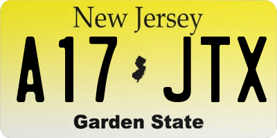NJ license plate A17JTX