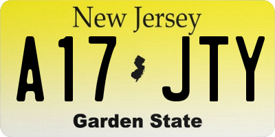 NJ license plate A17JTY
