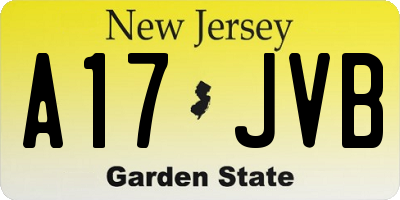 NJ license plate A17JVB