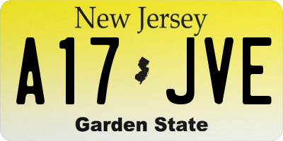 NJ license plate A17JVE