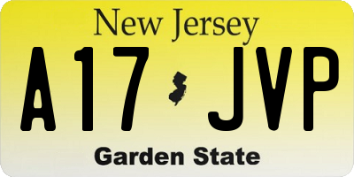 NJ license plate A17JVP