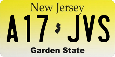 NJ license plate A17JVS