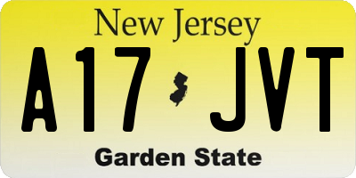 NJ license plate A17JVT