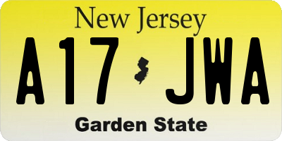 NJ license plate A17JWA