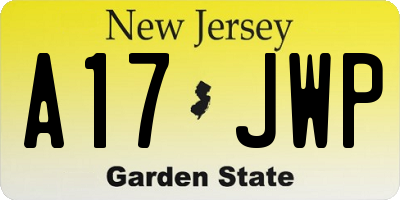NJ license plate A17JWP