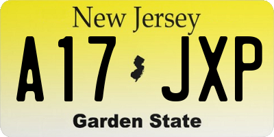 NJ license plate A17JXP