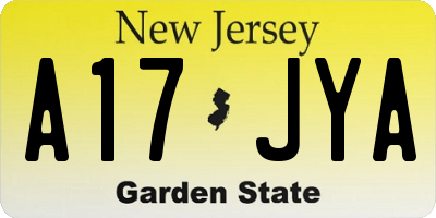 NJ license plate A17JYA