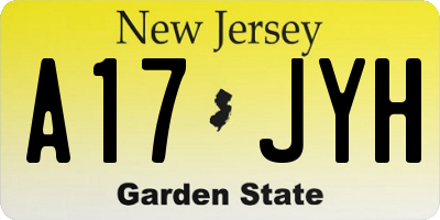 NJ license plate A17JYH