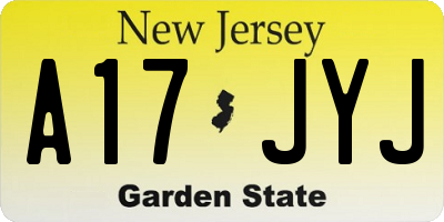 NJ license plate A17JYJ