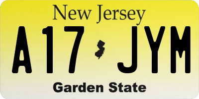NJ license plate A17JYM