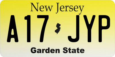 NJ license plate A17JYP