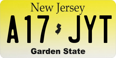 NJ license plate A17JYT