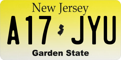 NJ license plate A17JYU