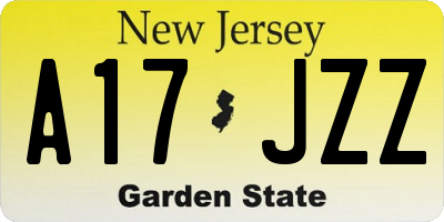 NJ license plate A17JZZ
