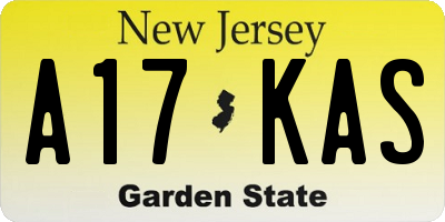 NJ license plate A17KAS