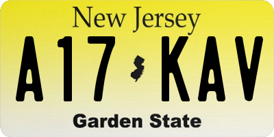 NJ license plate A17KAV