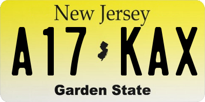 NJ license plate A17KAX